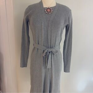MAGASCHONI Light Gray Ribbed Knit Sweater Dress NWT